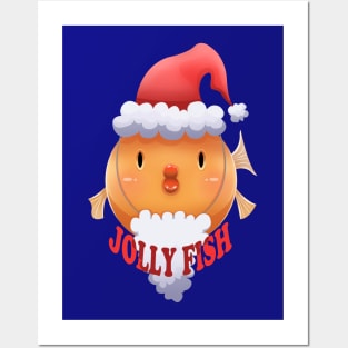 Jolly Fish Christmas pun Posters and Art